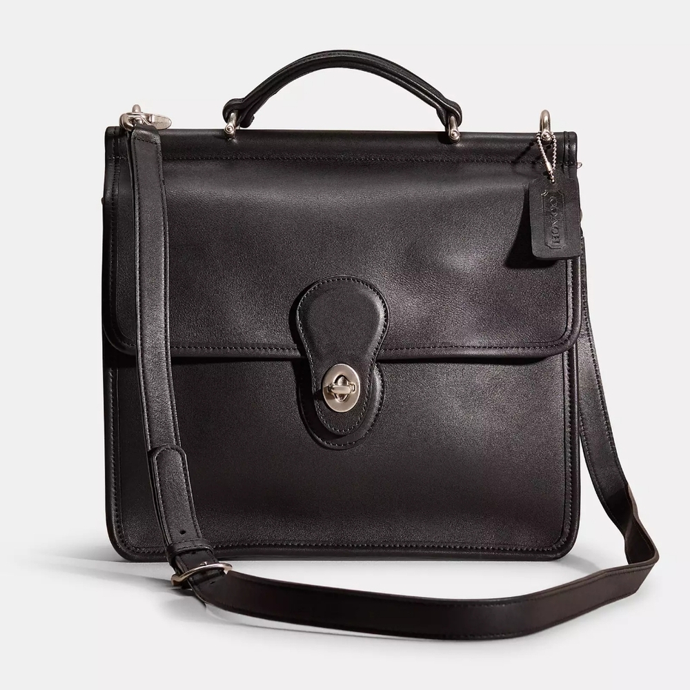 Vintage Coach Willis Leather Crossbody Bag in Black